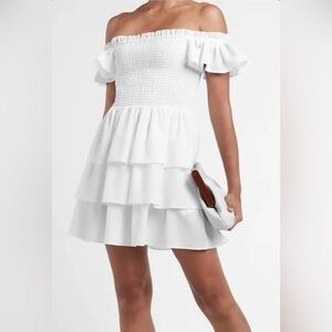 Elegant Off-Shoulder White Dress
